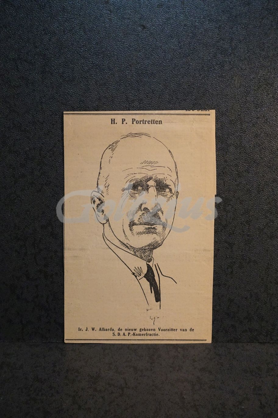 Several caricature drawings of Willem Albarda